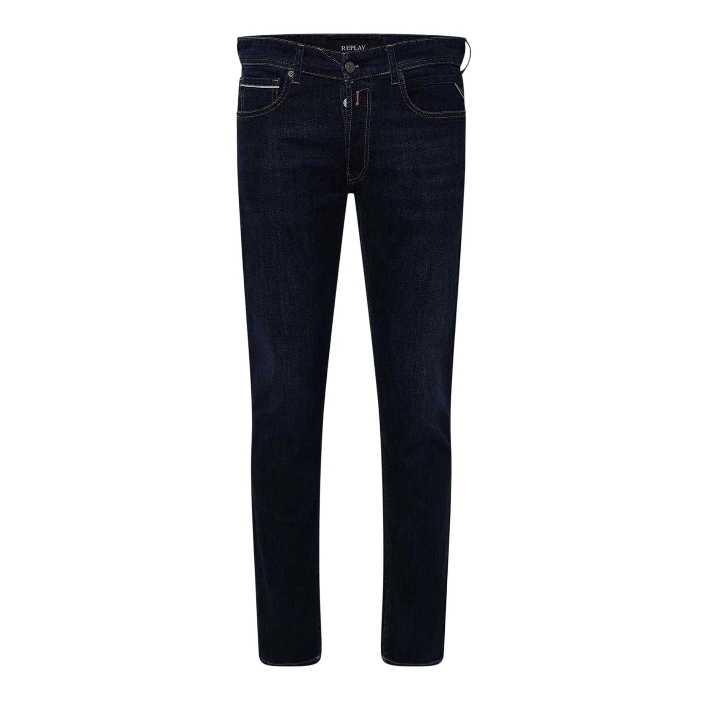 Blue - Front - Replay Mens 9zero1 Denim Straight Leg Jeans