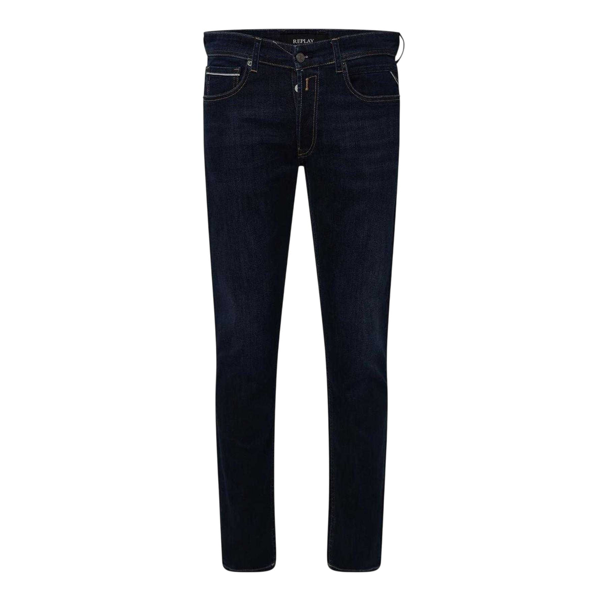 Blue - Front - Replay Mens 9zero1 Denim Straight Leg Jeans