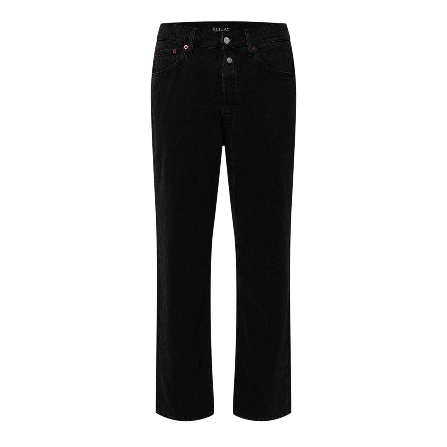 Black - Front - Replay Mens 9zero1 Denim Straight Leg Jeans