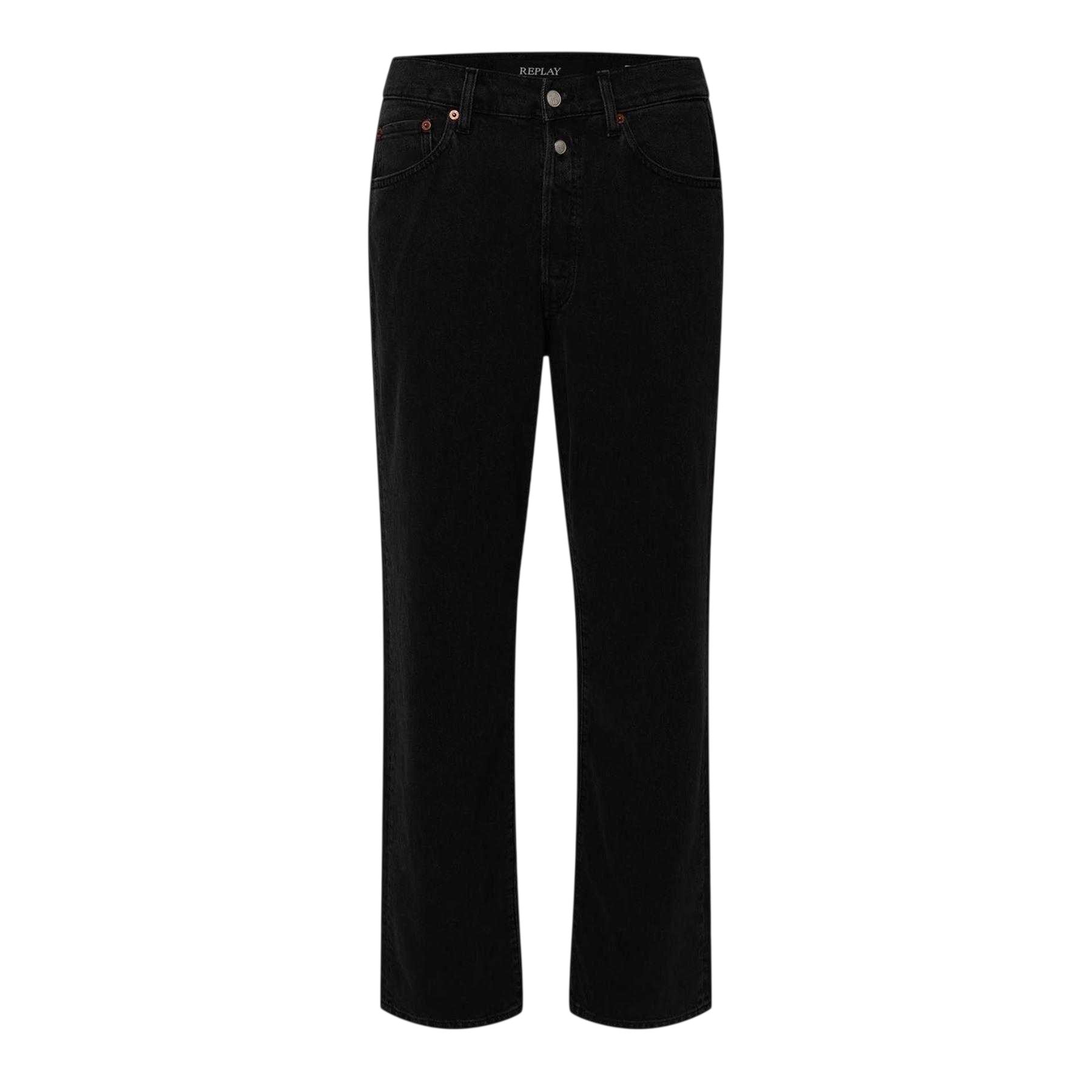 Black - Front - Replay Mens 9zero1 Denim Straight Leg Jeans