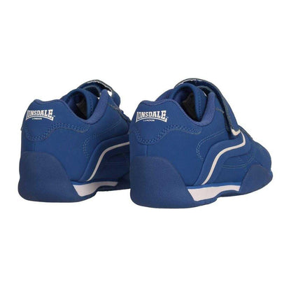Blue - Back - Lonsdale Childrens-Kids Camden Hook and Loop Trainers