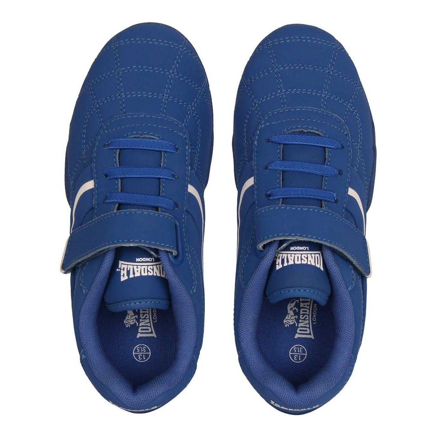 Blue - Lifestyle - Lonsdale Childrens-Kids Camden Hook and Loop Trainers