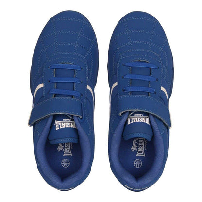 Blue - Lifestyle - Lonsdale Childrens-Kids Camden Hook and Loop Trainers