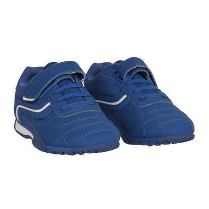 Blue - Pack Shot - Lonsdale Childrens-Kids Camden Hook and Loop Trainers