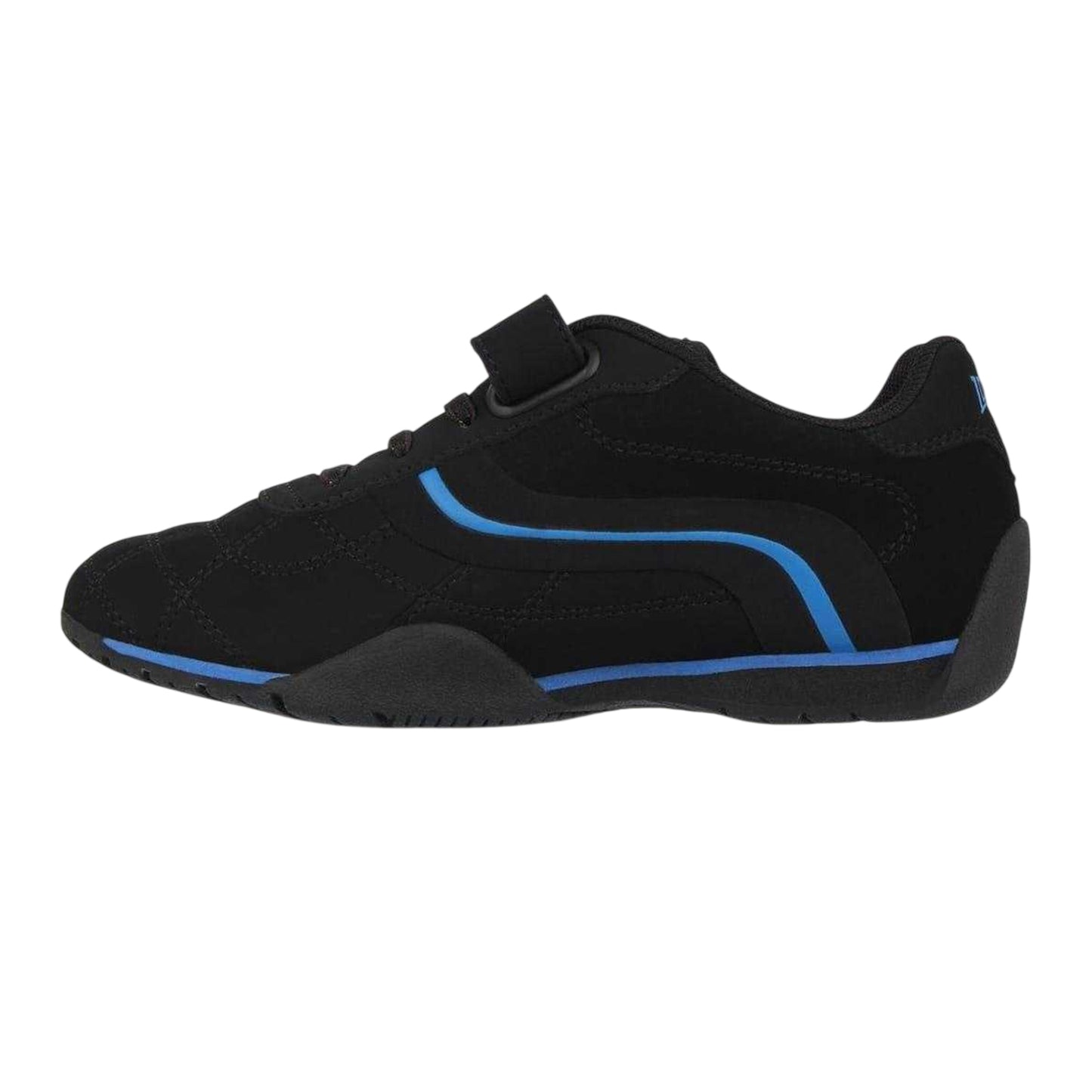 Black-Blue - Side - Lonsdale Childrens-Kids Camden Hook and Loop Trainers