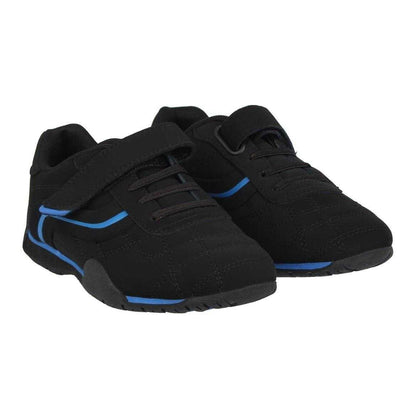 Black-Blue - Pack Shot - Lonsdale Childrens-Kids Camden Hook and Loop Trainers