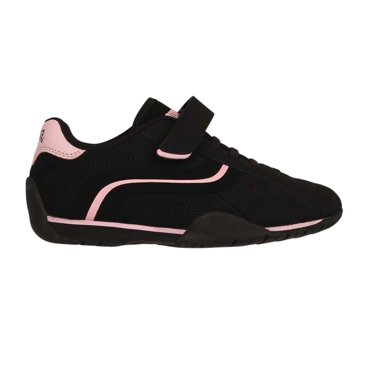 Black-Cerise - Front - Lonsdale Childrens-Kids Camden Hook and Loop Trainers