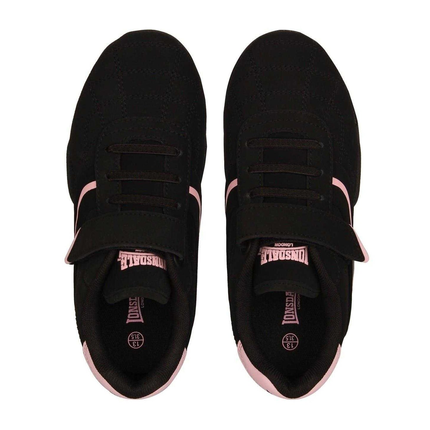 Black-Cerise - Lifestyle - Lonsdale Childrens-Kids Camden Hook and Loop Trainers
