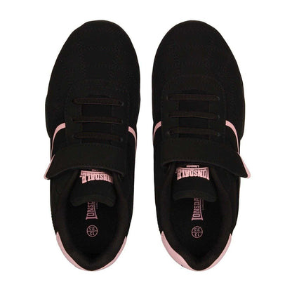 Black-Cerise - Lifestyle - Lonsdale Childrens-Kids Camden Hook and Loop Trainers