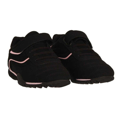 Black-Cerise - Pack Shot - Lonsdale Childrens-Kids Camden Hook and Loop Trainers