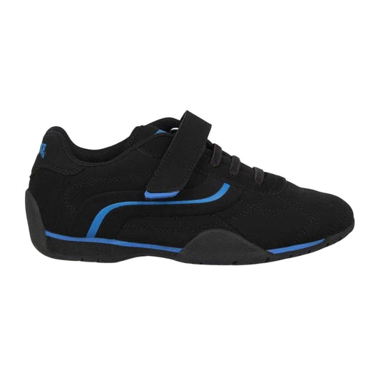 Black-Blue - Front - Lonsdale Childrens-Kids Camden Hook and Loop Trainers