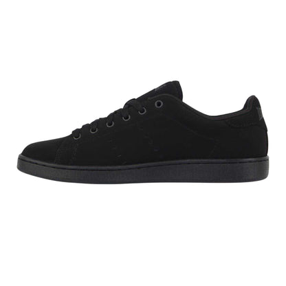 Black - Back - Lonsdale Mens Leyton Leather Flat Trainers