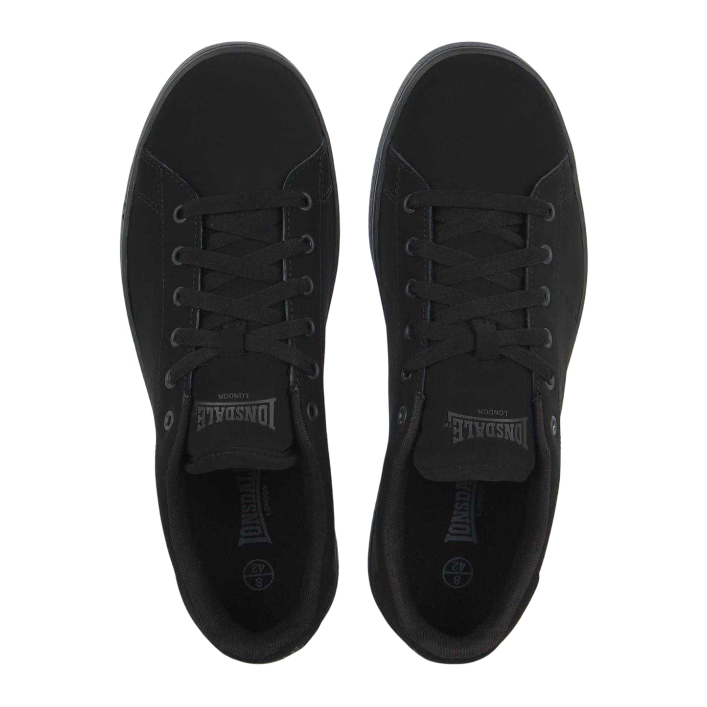 Black - Lifestyle - Lonsdale Mens Leyton Leather Flat Trainers