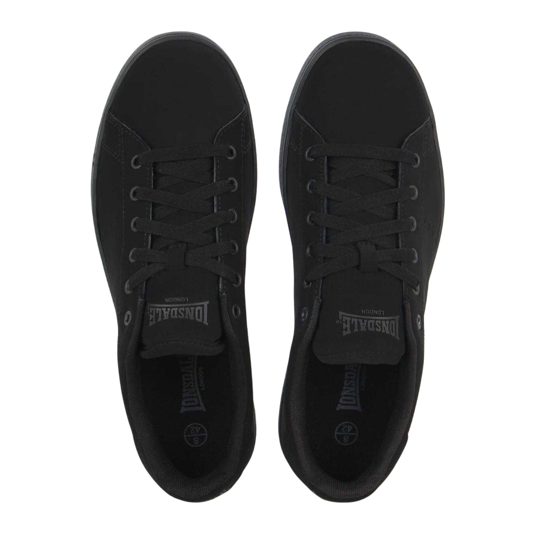 Black - Lifestyle - Lonsdale Mens Leyton Leather Flat Trainers
