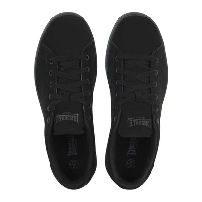 Black - Lifestyle - Lonsdale Mens Leyton Leather Flat Trainers
