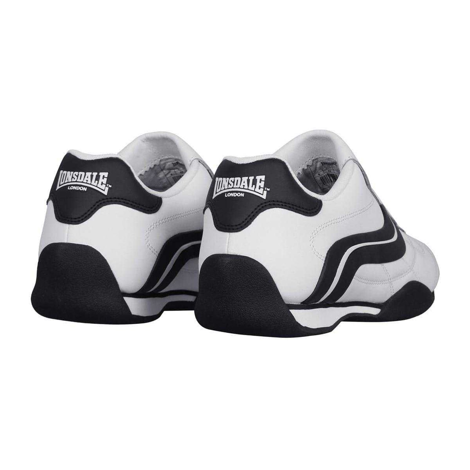 White-Navy - Back - Lonsdale Mens Camden Leather Slip-on Trainers