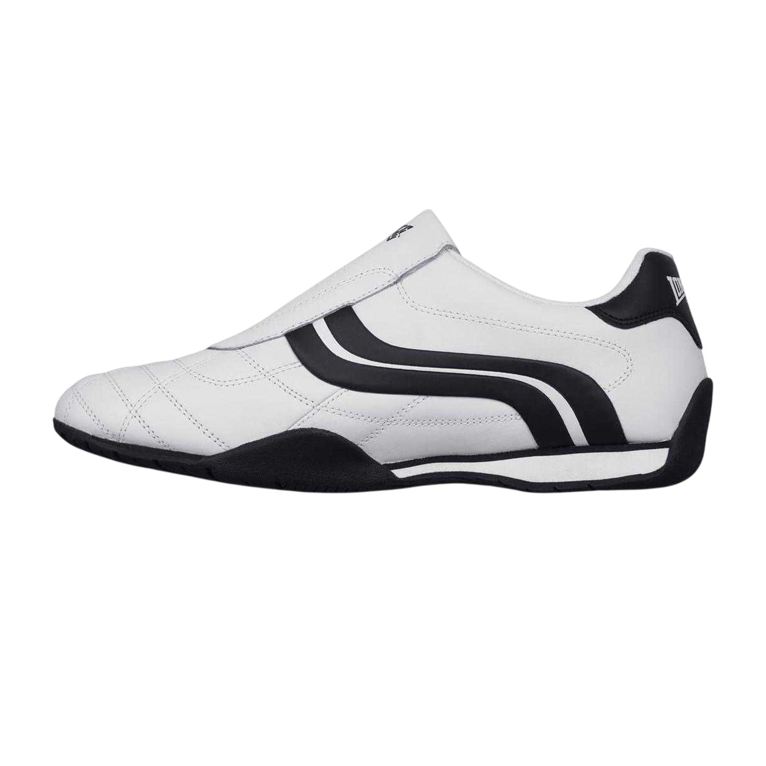 White-Navy - Side - Lonsdale Mens Camden Leather Slip-on Trainers