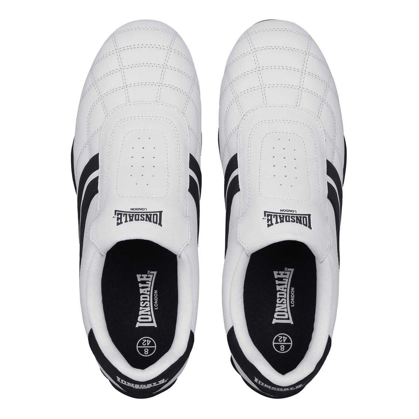 White-Navy - Lifestyle - Lonsdale Mens Camden Leather Slip-on Trainers