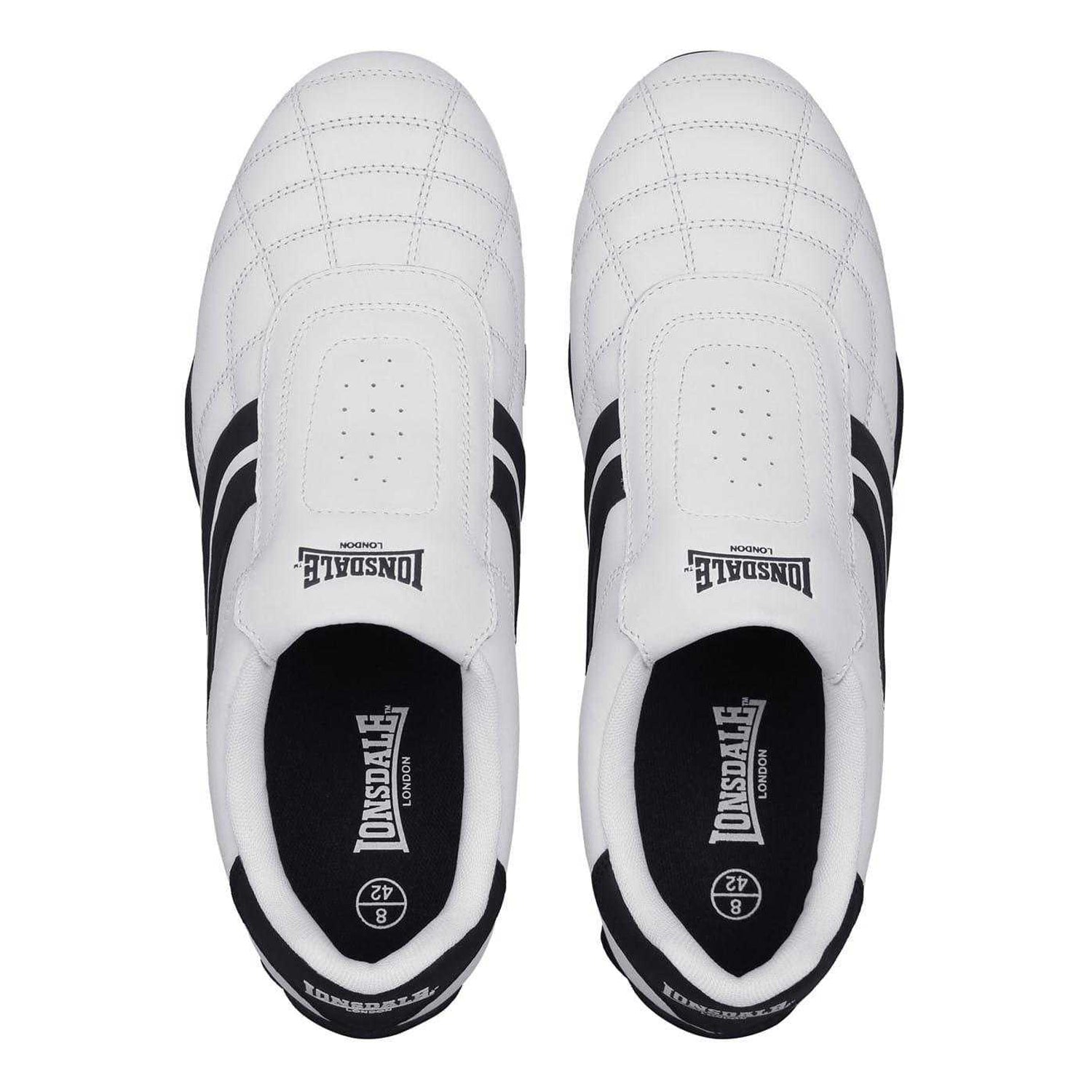 White-Navy - Lifestyle - Lonsdale Mens Camden Leather Slip-on Trainers