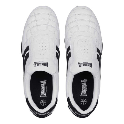White-Navy - Lifestyle - Lonsdale Mens Camden Leather Slip-on Trainers