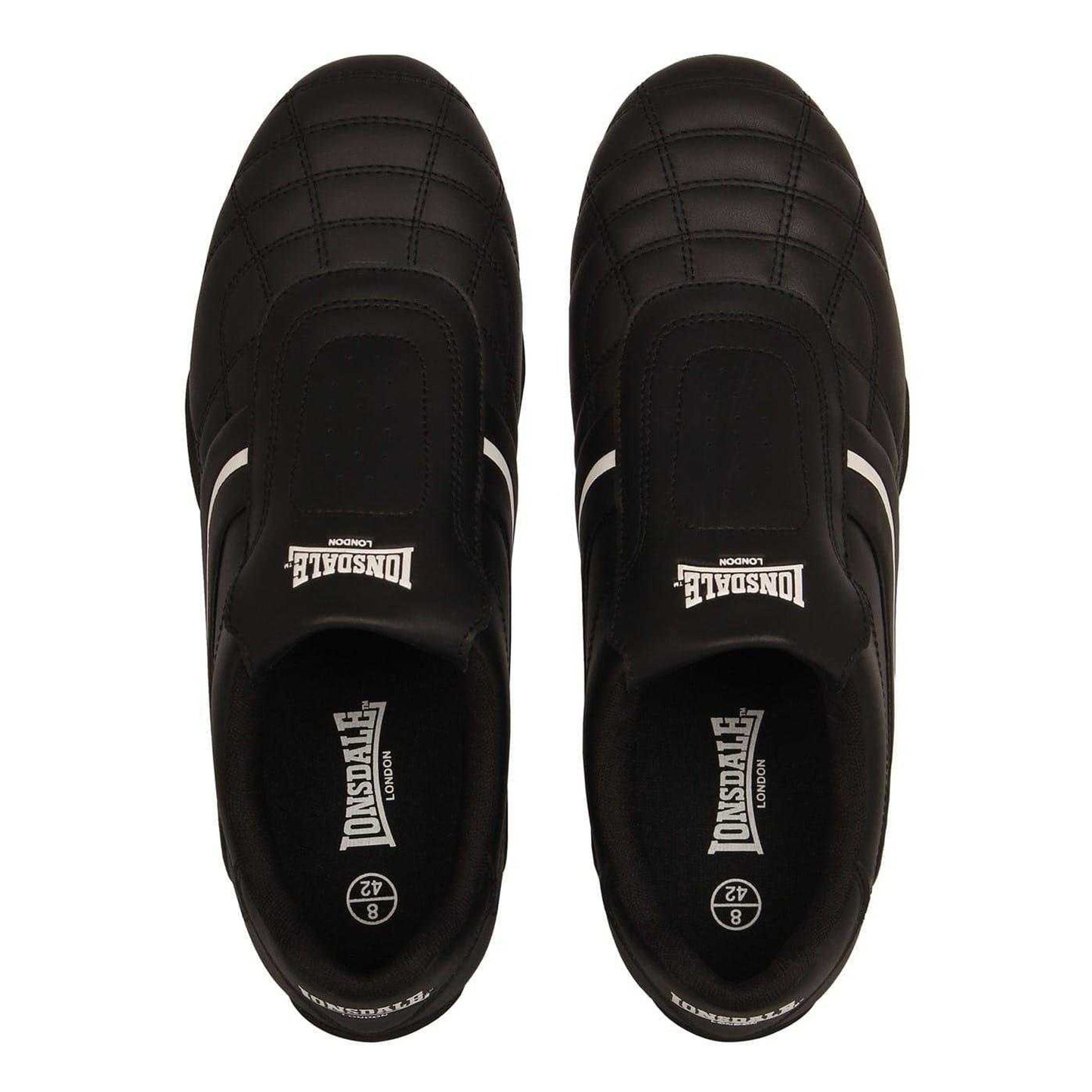 Black - Lifestyle - Lonsdale Mens Camden Leather Slip-on Trainers