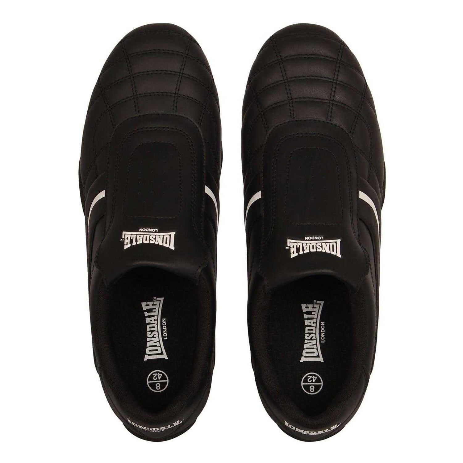 Black - Lifestyle - Lonsdale Mens Camden Leather Slip-on Trainers