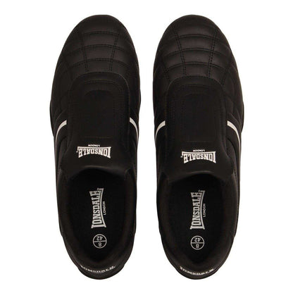 Black - Lifestyle - Lonsdale Mens Camden Leather Slip-on Trainers