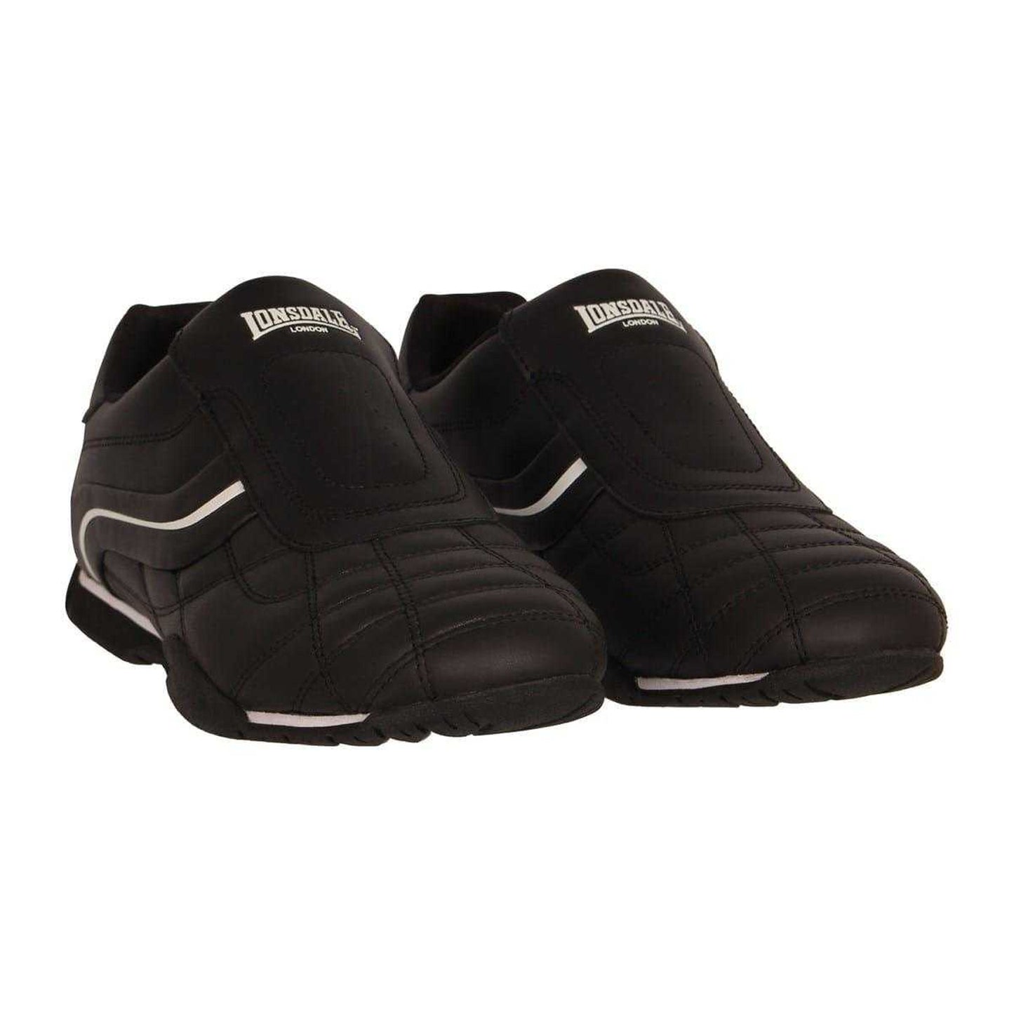 Black - Pack Shot - Lonsdale Mens Camden Leather Slip-on Trainers
