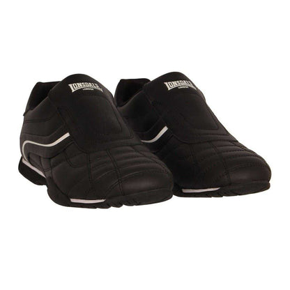 Black-White - Pack Shot - Lonsdale Mens Camden Leather Slip-on Trainers