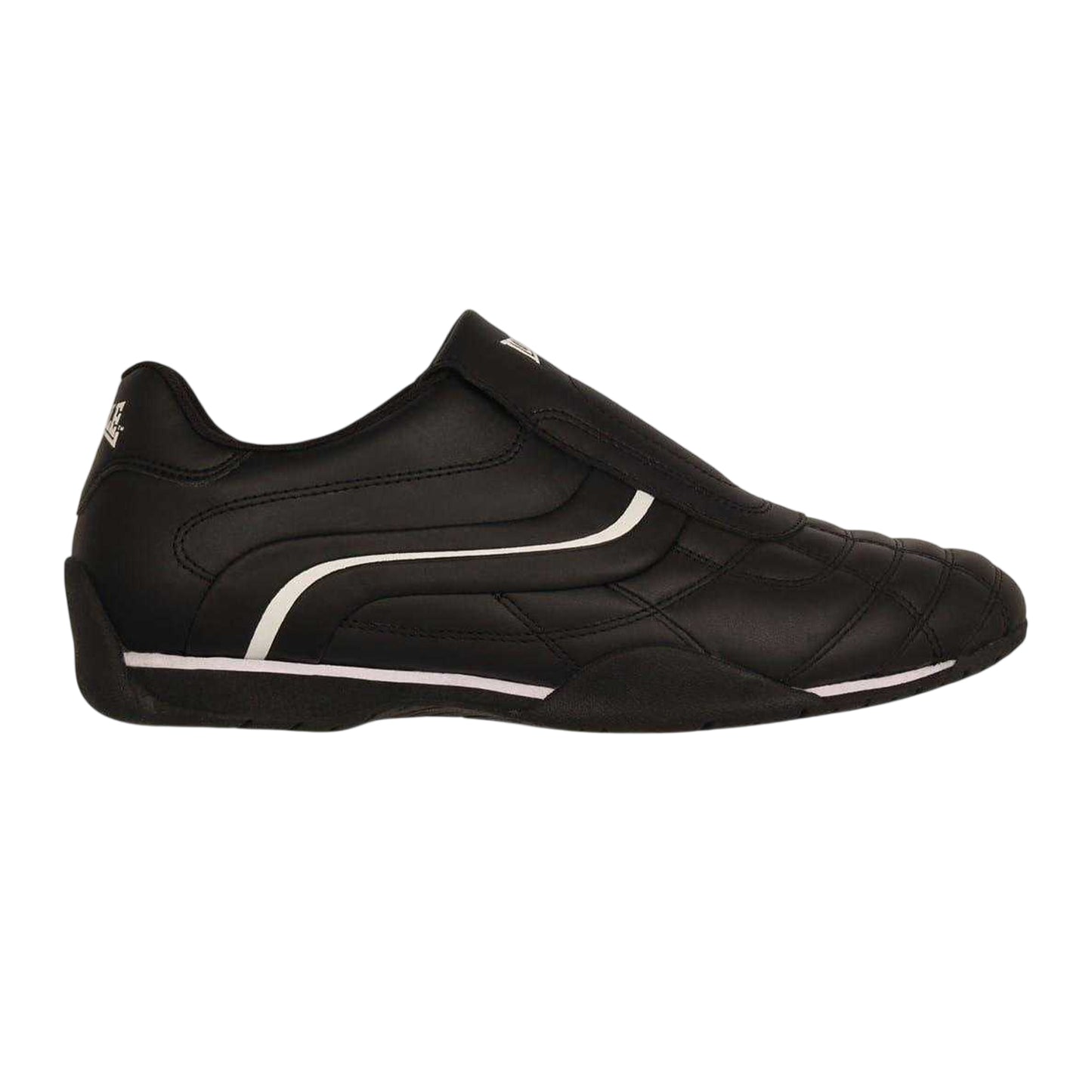 Black - Front - Lonsdale Mens Camden Leather Slip-on Trainers