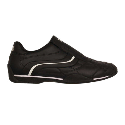 Black - Front - Lonsdale Mens Camden Leather Slip-on Trainers