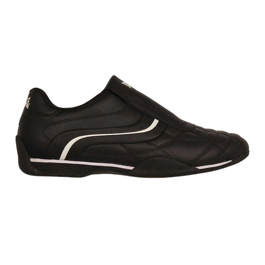 Black - Front - Lonsdale Mens Camden Leather Slip-on Trainers