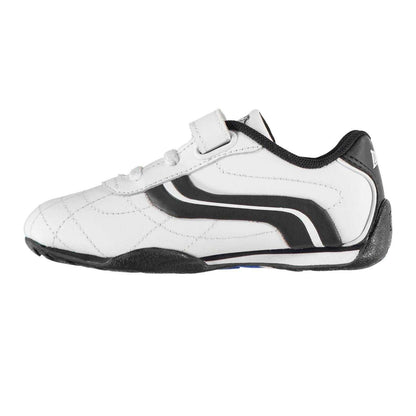 White-Navy - Back - Lonsdale Childrens-Kids Camden Leather Hook and Loop Trainers