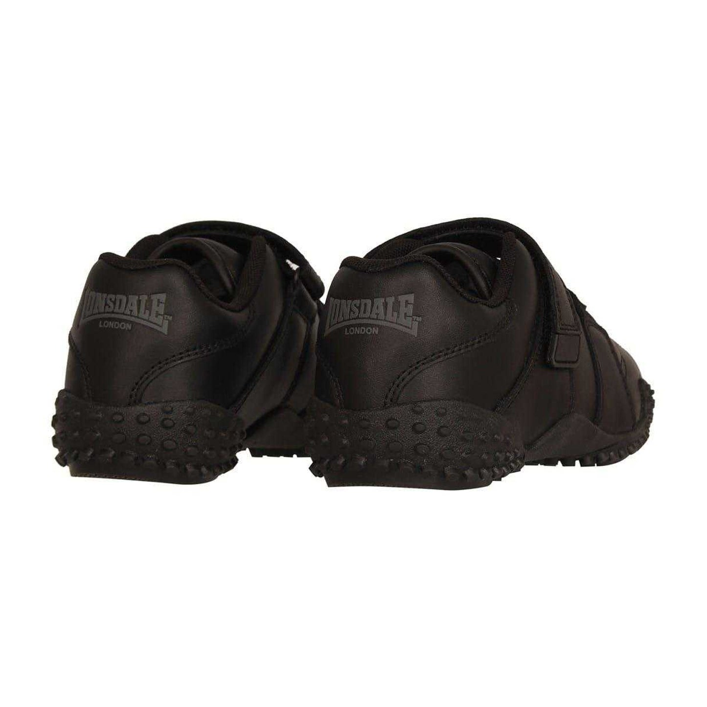 Black - Back - Lonsdale Childrens-Kids Fulham Leather Trainers