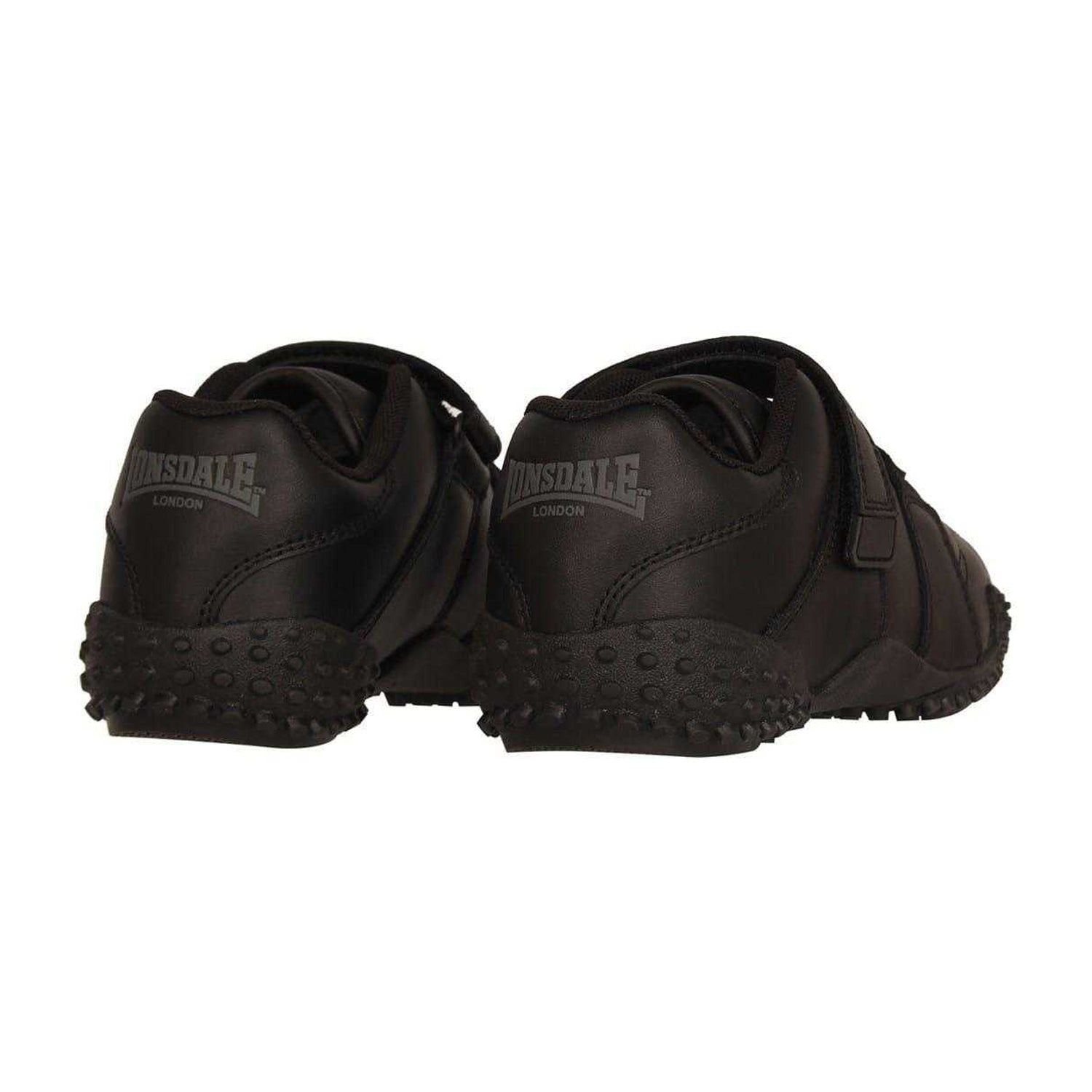 Black - Back - Lonsdale Childrens-Kids Fulham Leather Trainers