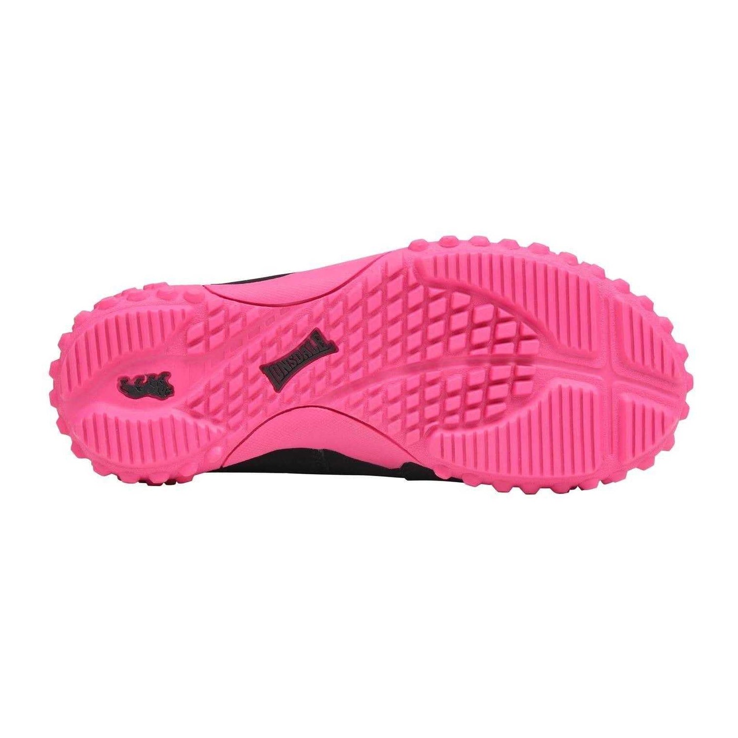 Black-Cerise - Side - Lonsdale Childrens-Kids Fulham Leather Trainers