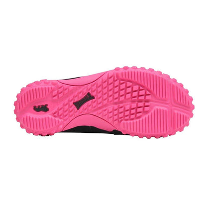 Black-Cerise - Side - Lonsdale Childrens-Kids Fulham Leather Trainers