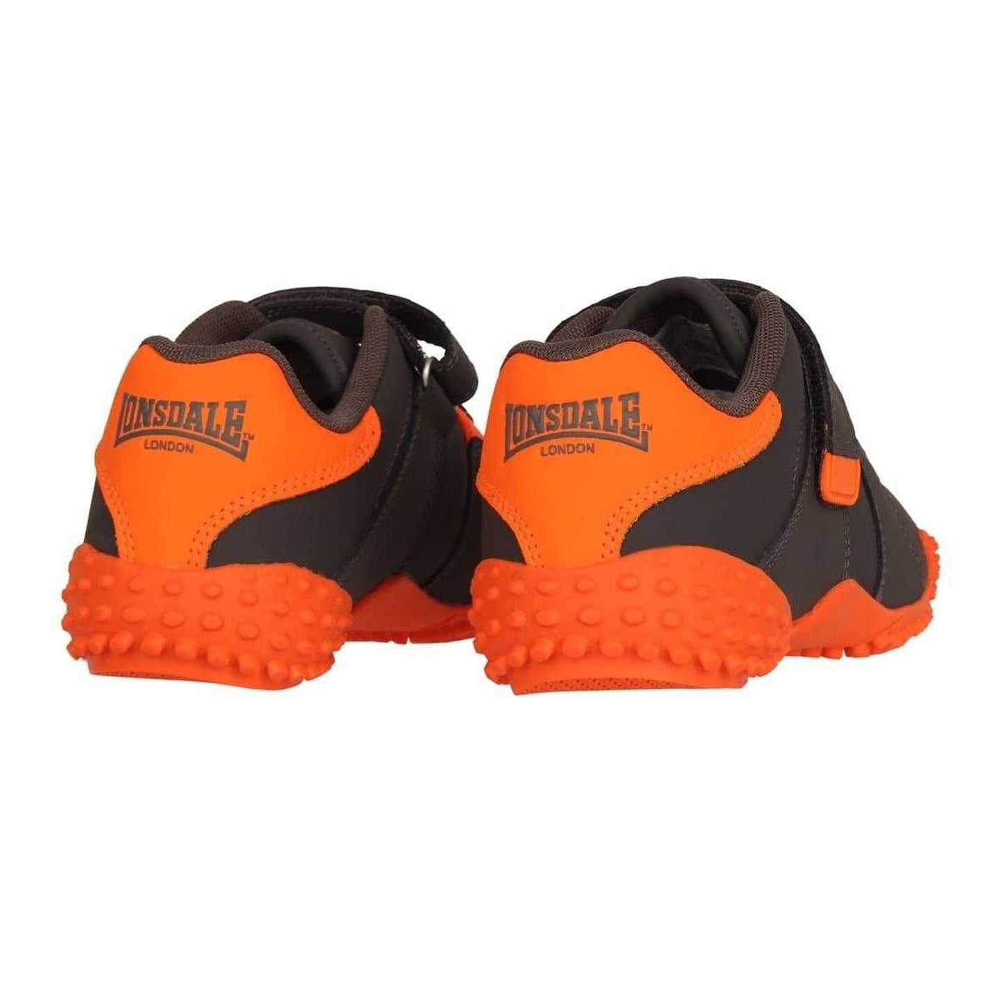 Charcoal - Back - Lonsdale Childrens-Kids Fulham Leather Trainers