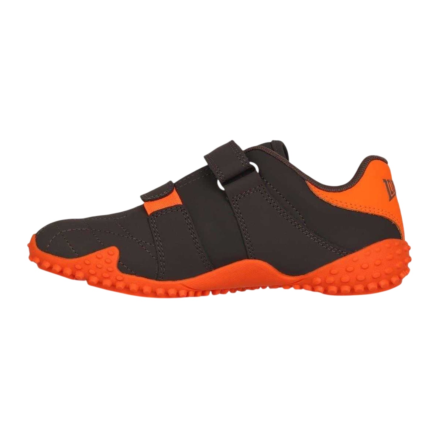 Charcoal - Side - Lonsdale Childrens-Kids Fulham Leather Trainers