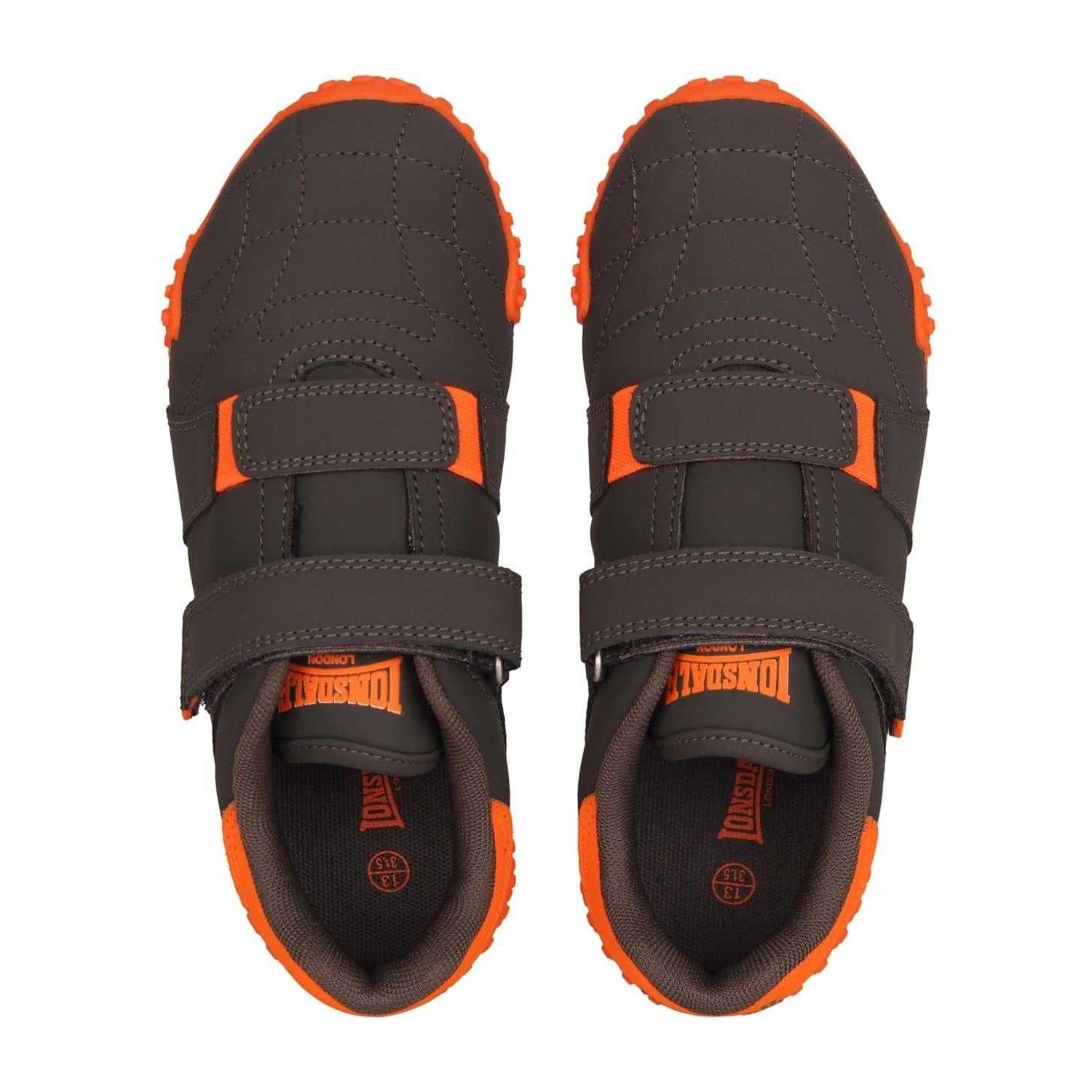 Charcoal - Lifestyle - Lonsdale Childrens-Kids Fulham Leather Trainers