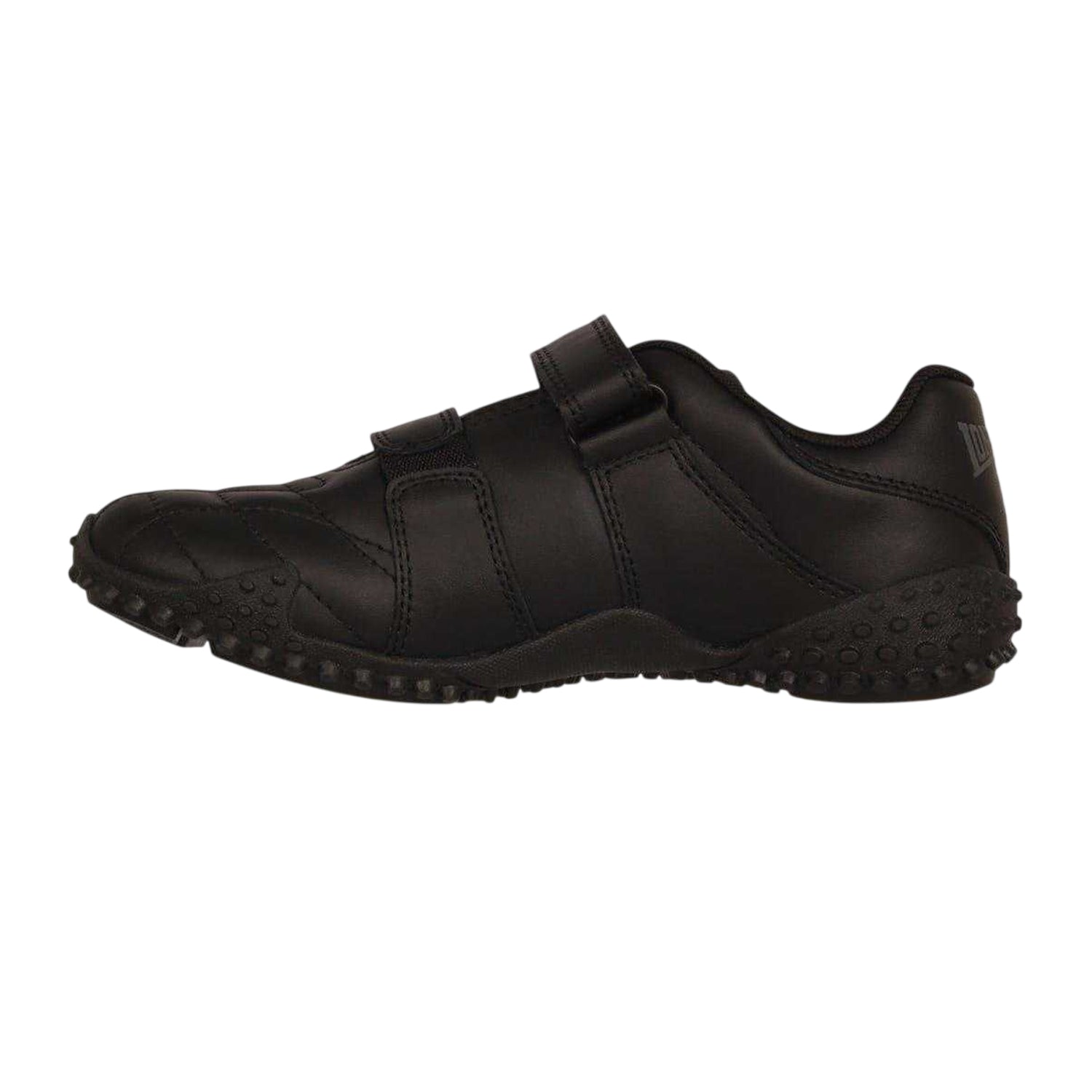 Black - Side - Lonsdale Childrens-Kids Fulham Leather Trainers