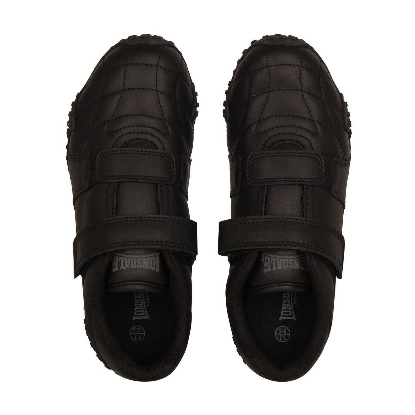 Black - Lifestyle - Lonsdale Childrens-Kids Fulham Leather Trainers
