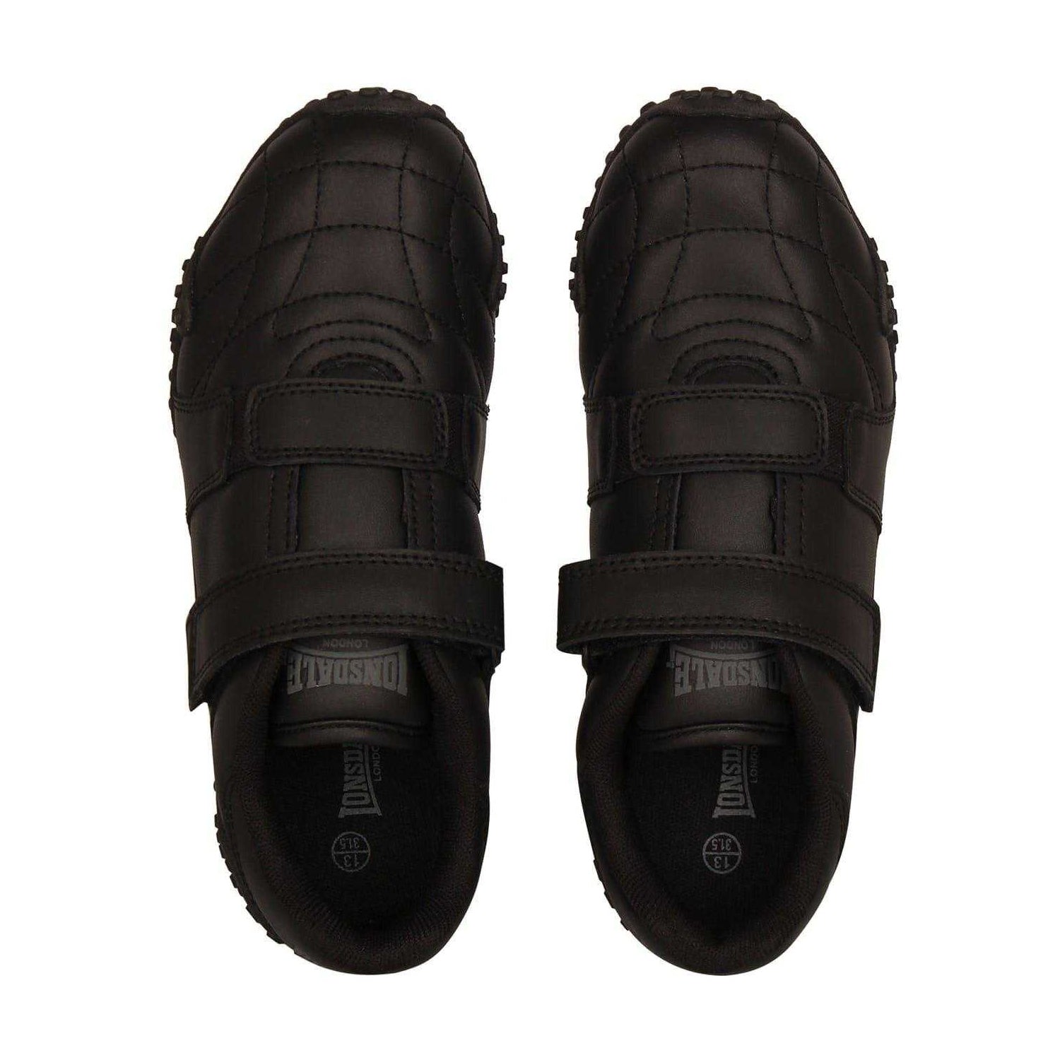 Black - Lifestyle - Lonsdale Childrens-Kids Fulham Leather Trainers