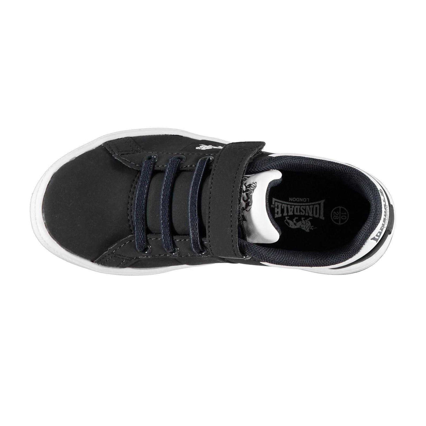 Navy - Side - Lonsdale Childrens-Kids Latimer Leather Trainers