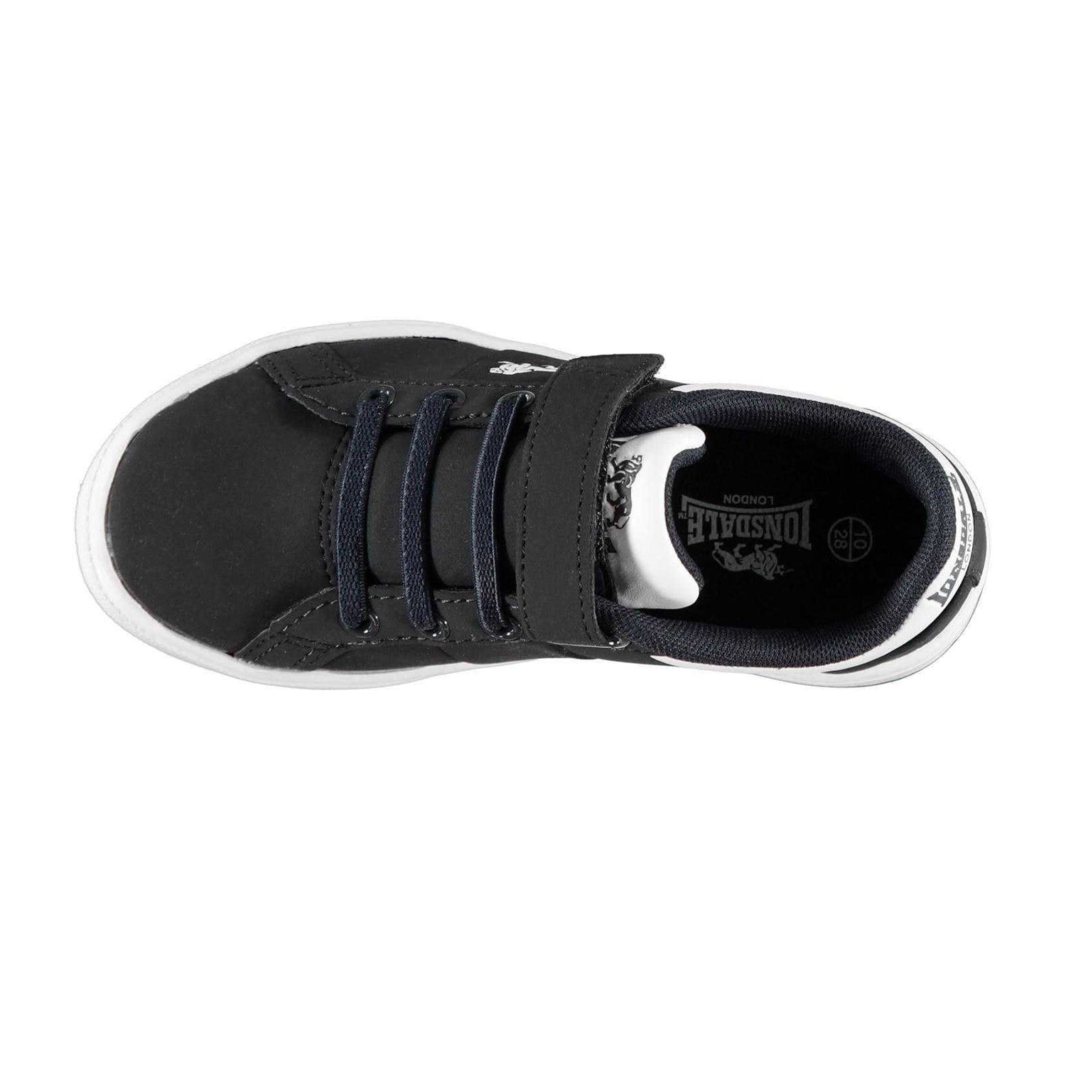 Navy - Side - Lonsdale Childrens-Kids Latimer Leather Trainers