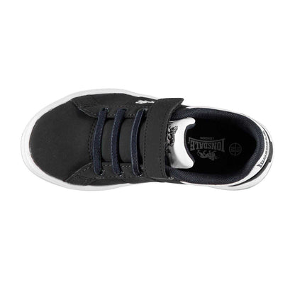 Navy - Side - Lonsdale Childrens-Kids Latimer Leather Trainers