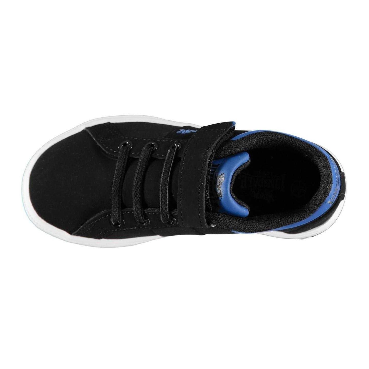 Black-Blue - Side - Lonsdale Childrens-Kids Latimer Leather Trainers