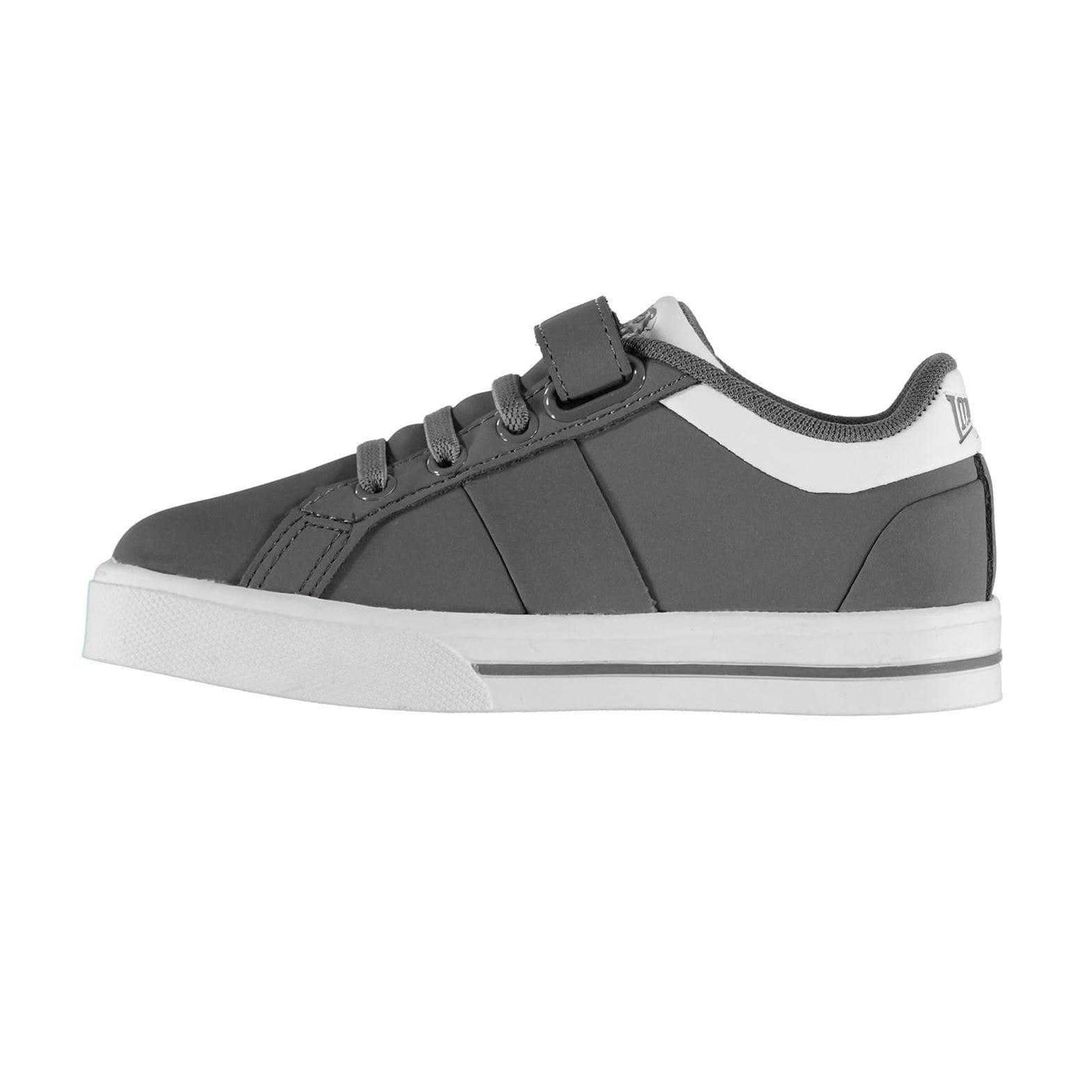 Grey - Back - Lonsdale Childrens-Kids Latimer Leather Trainers