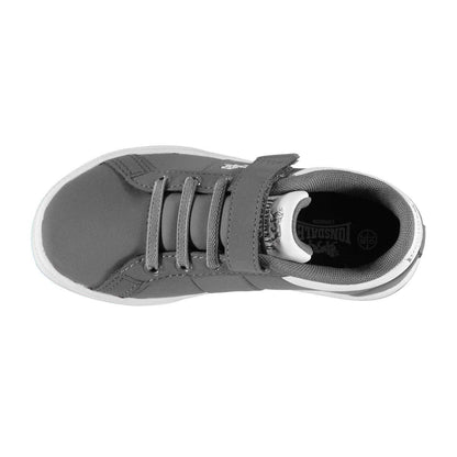 Grey - Side - Lonsdale Childrens-Kids Latimer Leather Trainers