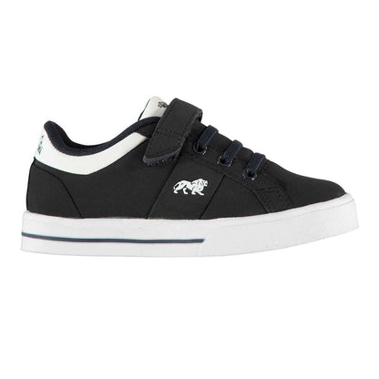 Navy - Front - Lonsdale Childrens-Kids Latimer Leather Trainers